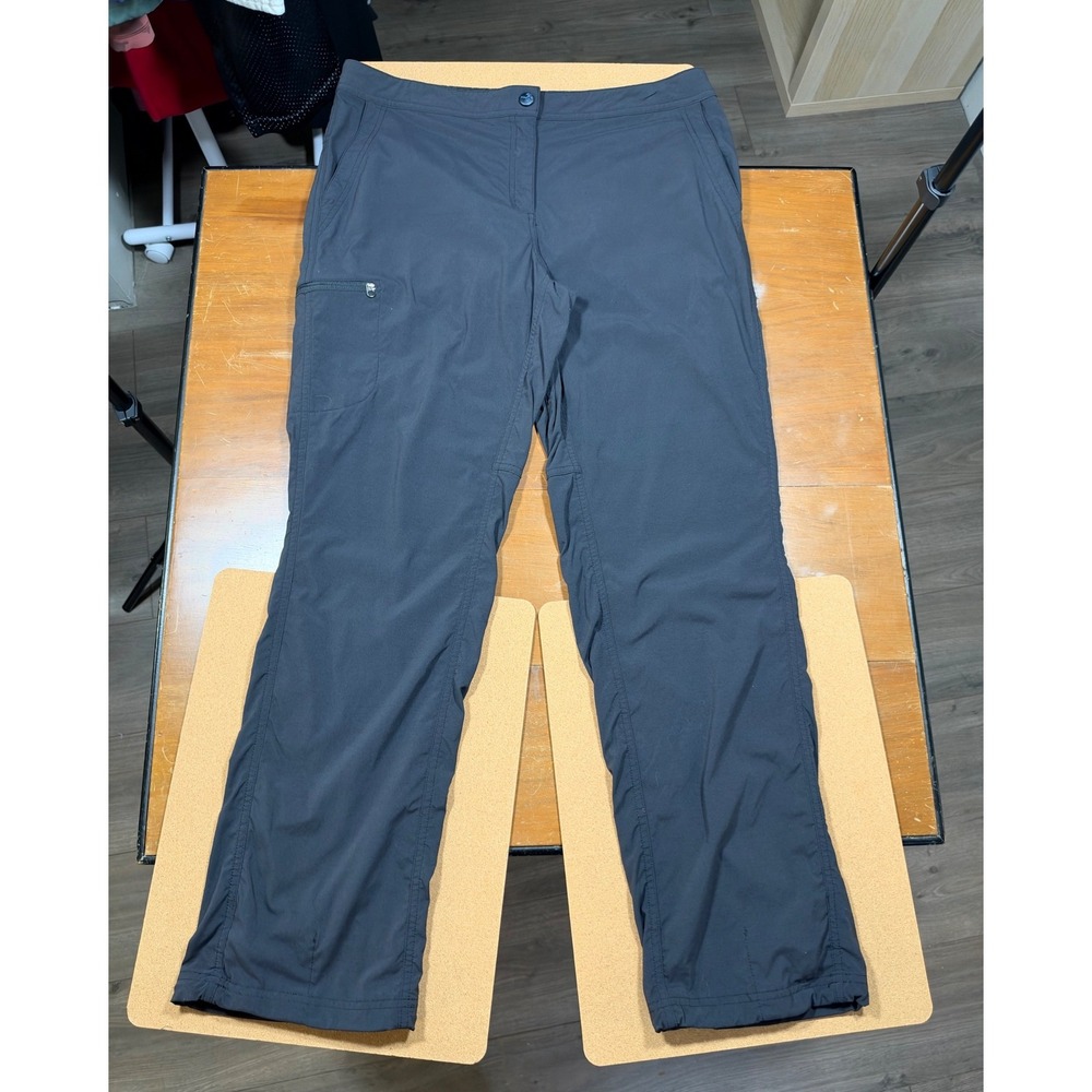 L.L.Bean Vista Camp Pants Women 14 Gray Excellent Stretch Hiking Cargo 268919